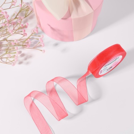 Kapron tape, 20 mm, 20 ± 1 m, coral color No. 183-2