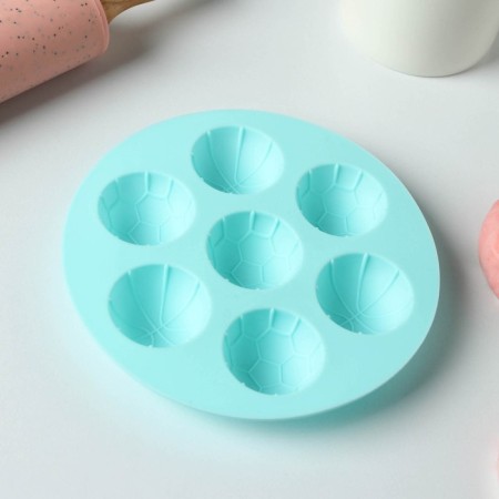 Form for mousse desserts and baking konfinetta "Sports balls", d = 15.5 cm, turquoise color-6