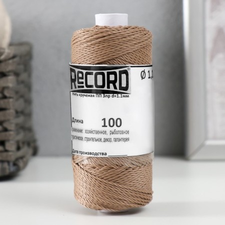 Thread twisted pp 3PR d = 1.1mm (100, beige, yellow, green, red, fiol, c4 "set 5 pcs)-1