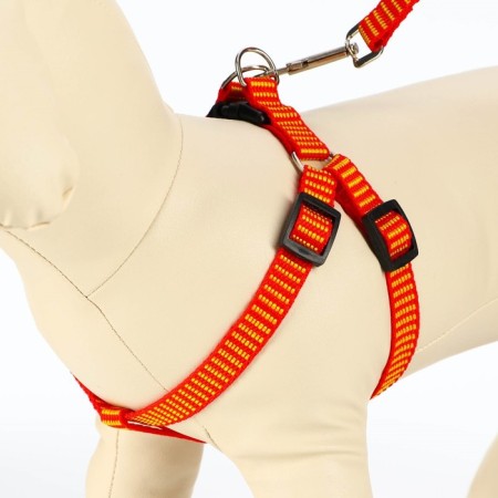 Acunition set is embossed, leash 120 x 1.5 cm, OG 36-49 cm, red-yellow-2