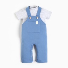 Set: T-shirt and overalls crumb I am Basic Line, height 62-68 cm, blue