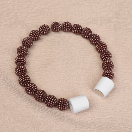 Picking for curtains “Beads from beads”, D = 1.3 cm, 30 cm, brown color-1