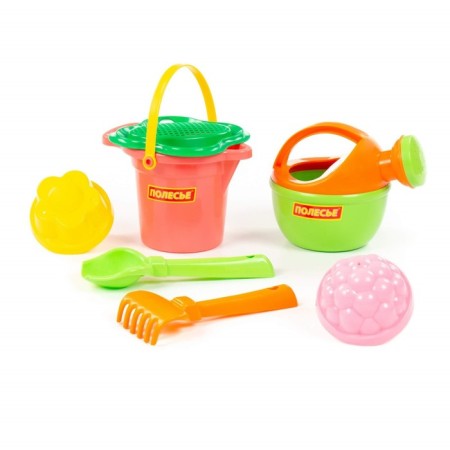 Sanding set No. 155: bucket, strainer, scoop, robberies, 2 molds, watering can, color mix