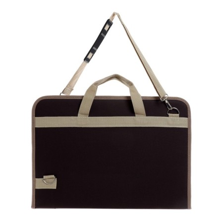 Folder for drawings and drawings for artists A3, 450 x 320 x 30 mm, handles, frame, with pocket, brown/beige, estado-2