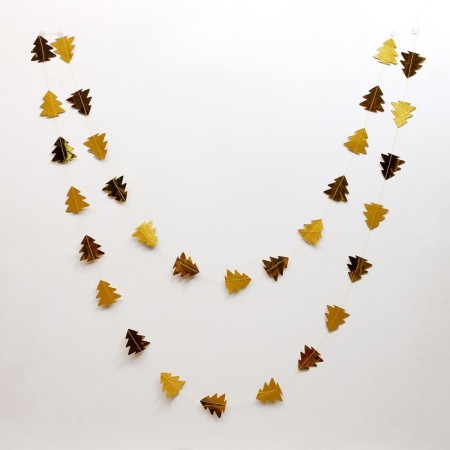 Garland "Christmas trees", length 4 m, gold color-2