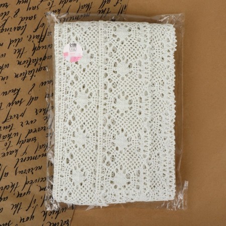 Knitted lace, 60 mm × 15 ± 1 m, fluid-white color-3