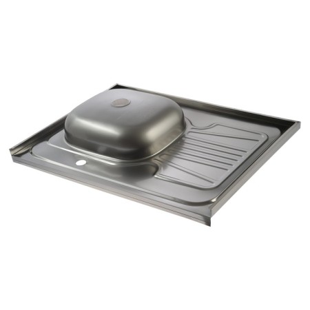 Kitchen sink trio, invoice, without siphon, 80x60 cm, left, stainless steel 0.4 mm-2