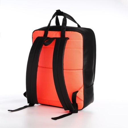 A backpack - a bag, Erich Krause, a wallet from textiles, artificial leather, coral color-3