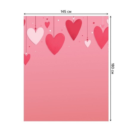 Tables on the table "Decoration of hearts", rectangular, oxford, size 145x180 cm-1