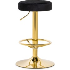 Barrier stool Marun metal/velor, gold/black 39x39x63 cm