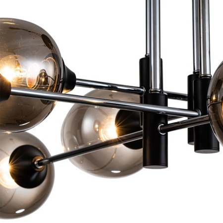 Lamp on the ESCADA rod, 1138/8P. 8x40W, E27, 800x800x360 mm, black/chrome color-2