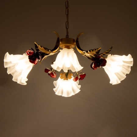 Rosetta chandelier 4he27 40w beige 65x65x28-88cm Bayerlux-2