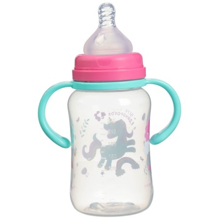 A bottle for feeding, a wide throat "Unicorn", 270 ml., With handles-8