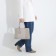 Bag Tout with zipper, external pocket, long belt, beige color