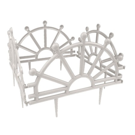 Decorative fence, 32 × 280 cm, 7 sections, plastic, white, "helm"-8