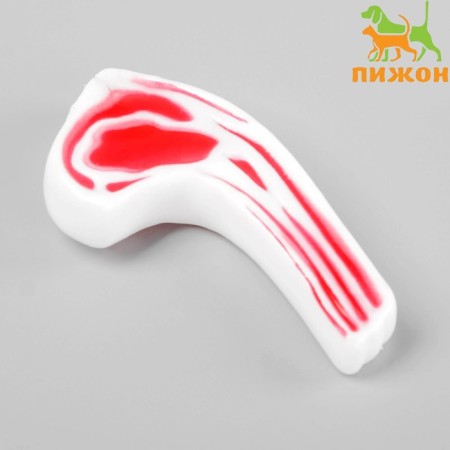 Brying toy "meat on a bone" for dogs, 13 cm, mix of flowers