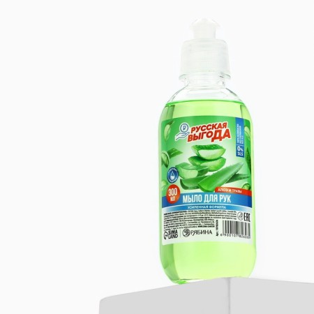 Liquid hand soap Russian benefits, 300 ml, aroma of aloe and herbs-4