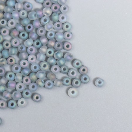 Glass beads 8/0 "matte translucent. Gray gasoline" 10 g-1
