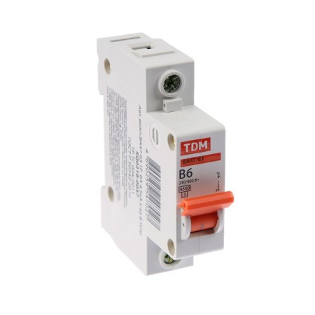 Switch automatic TDM VAL47-63, 1P, 6 A, 4.5 KA, B, SQ0218-0037-1