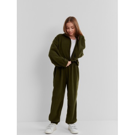 Толстовка для девочки MINAKU: Fleece Soft, цвет хаки, рост 152 см-4