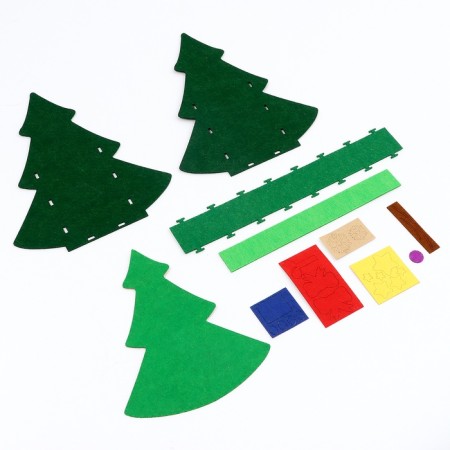 Set for creating a basket made of felt "New Year tree"-4