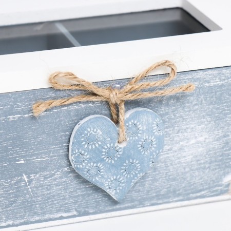 Casket wood, glass with divisions "Star Heart" 16.4x9x7 cm-2