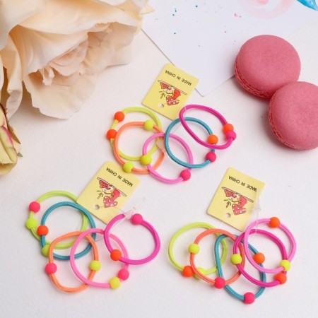 Hair gum "Magic" (set of 5 pcs) matte balls, 3 cm, mix-1