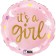 Foil ball 18 "This is a girl", circle, pink color