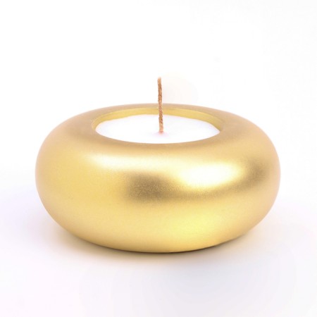 Candle "Complete. Marble" in the candlestick of gypsum large, 11x5 cm, gold-1