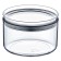 Container EMHOUSE, with a lid and silicone seal, round, 0.45 liters