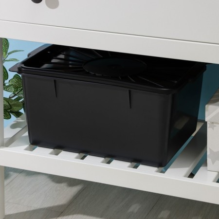 Storage container with a sealed lid, 18 l, 36.5 × 26 × 25 cm, black color