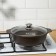 Frying, 3 l, d = 38 cm, h = 9 cm, glass cover, anti -stick coating, brown color