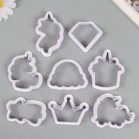 Cathers for polymer clay "Unicorns and Clouds" Set 8 pcs
