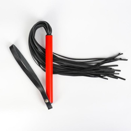 Leather whip, length 15 /47 cm, red
