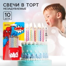 Set of candles absorbed for a cake, 10 pcs, Spider-Man