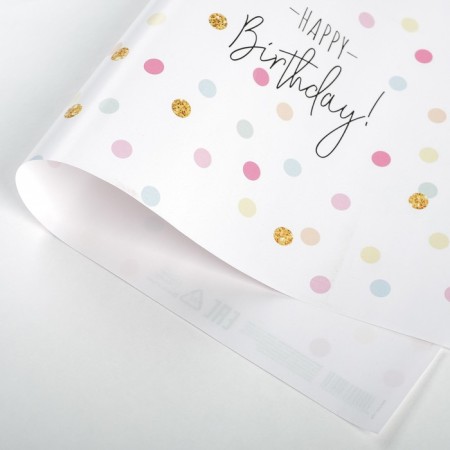 Glossy packaging paper “Happy Birthday!”, 70 x 100 cm
