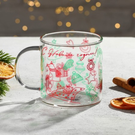 Glass mug "Happy New Year!", 350 ml-1