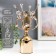 Summary Metal for 1 candle "Treaters with crystals. Column" Gold 29x15x15 cm