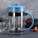 Teapot of a tender jacket - press "Garzon", 800 ml, glass, blue color