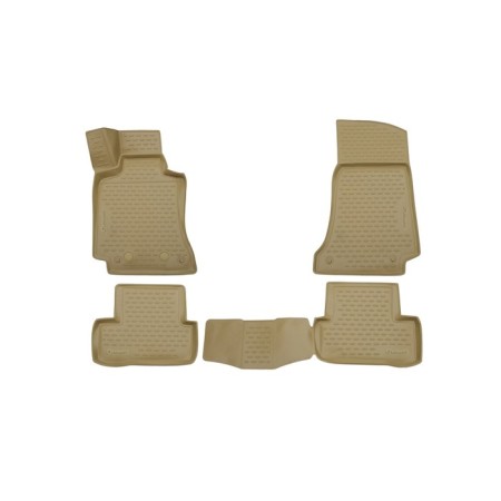 3D mats in the salon for Mercedes-Benz S-Class W205, 2014-, 4 pcs. Beige color