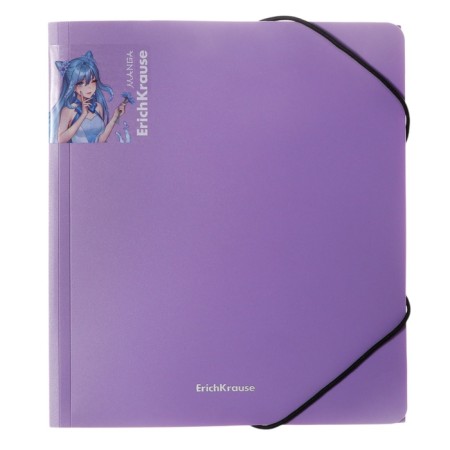The A5+elastic band, 600 μm, Erichkrause "Matt Manga", for notebooks, embossing "sand", mix-4