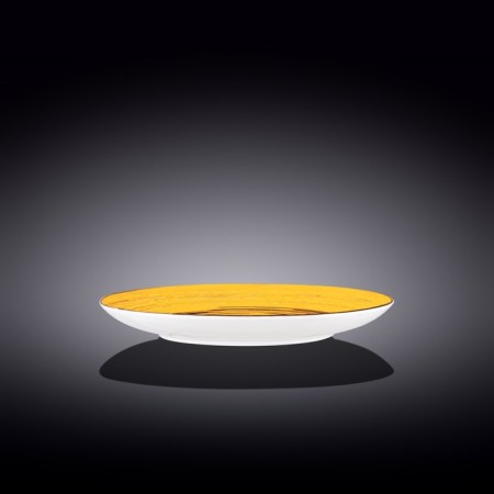 Round plate Wilmax England Spiral, D = 25.5 cm, yellow color-1