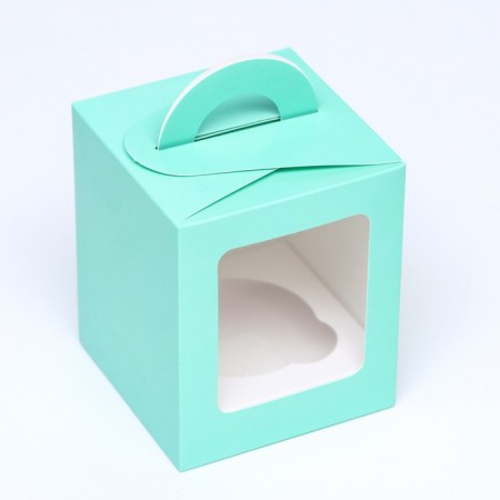 Packaging for one cupcake, green, 9.2 x 9.2 x 11.1 cm-1