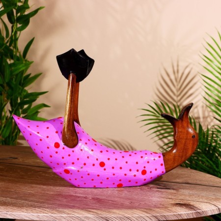 Stand for a bottle "Duck in lilac" tree 30x20x25 cm-1