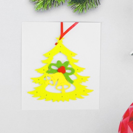 Set for creativity - create a Christmas tree decoration from felt "Christmas tree with bells"-2