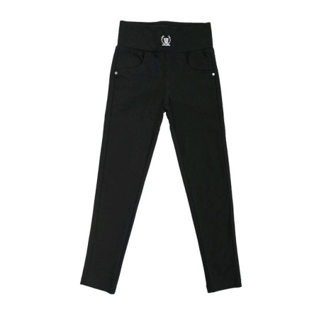 Pants for girls, height 128 cm, black color