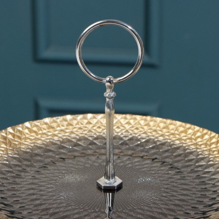 2-tier dish "Baroque", d = 21/28 cm, black color with gold-5