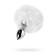 Anal plug Toyfa Metal, silver, with a white tail, 4.2 cm, d = 2.7 cm