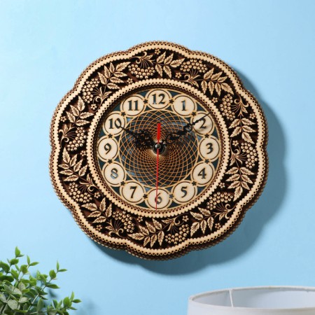 Carved watch "Rowal", D - 25 cm, plywood