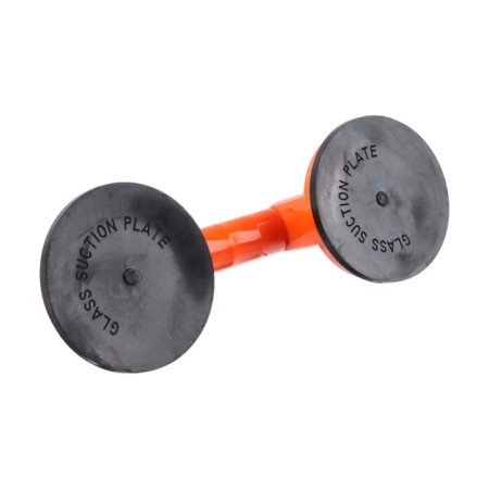 Vacuum suction cups double for gluing glasses into the car, d 12 cm, orange-4